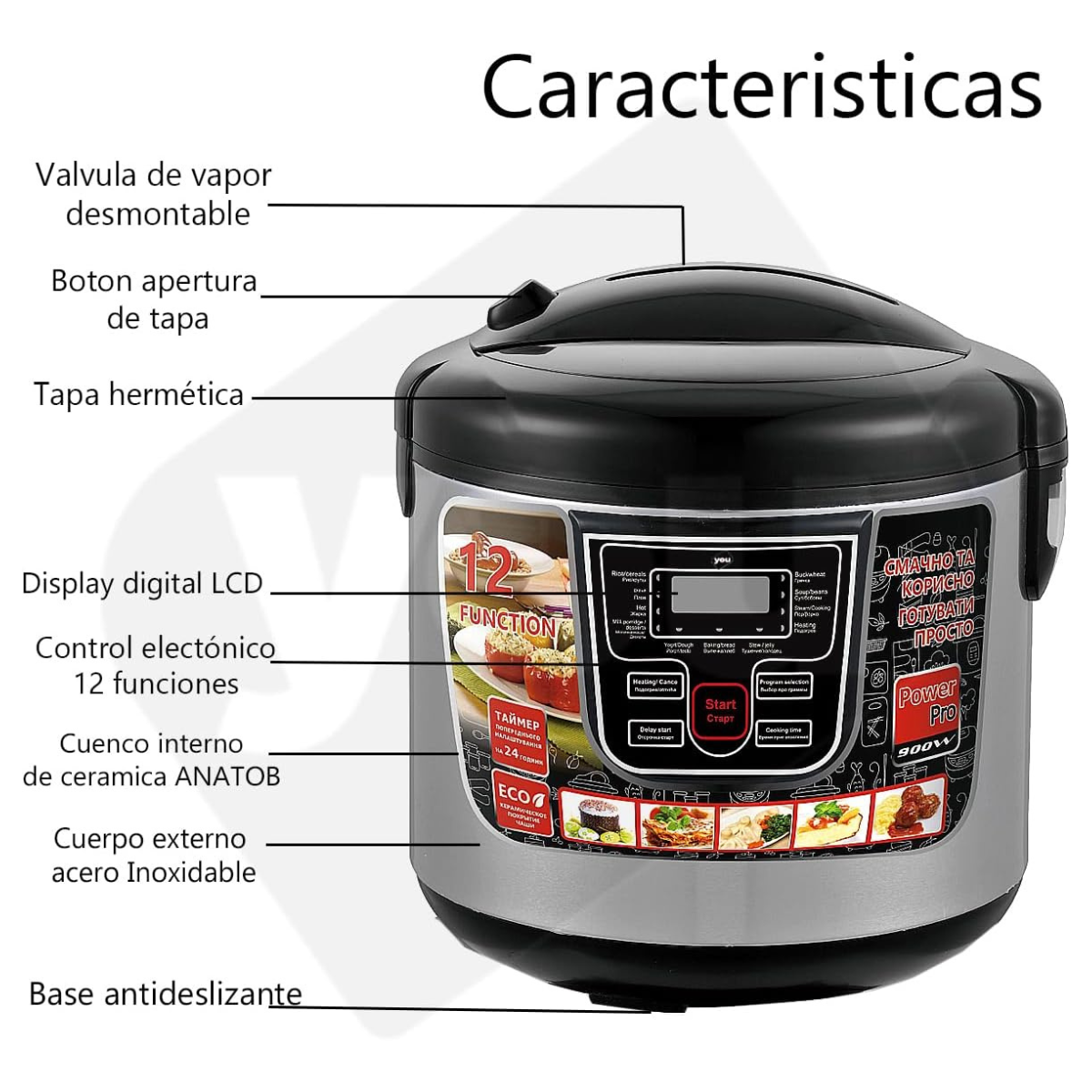 Olla Electrica Con Placas Ceramicas