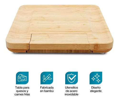 Tabla Para Quesos De Madera Bambu