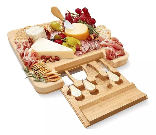 Tabla Para Quesos De Madera Bambu