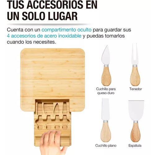 Tabla Para Quesos De Madera Bambu