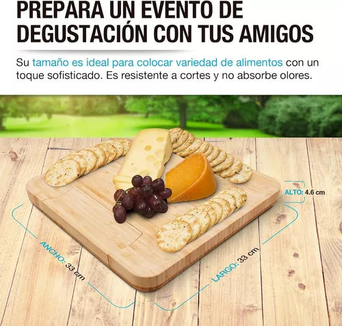 Tabla Para Quesos De Madera Bambu