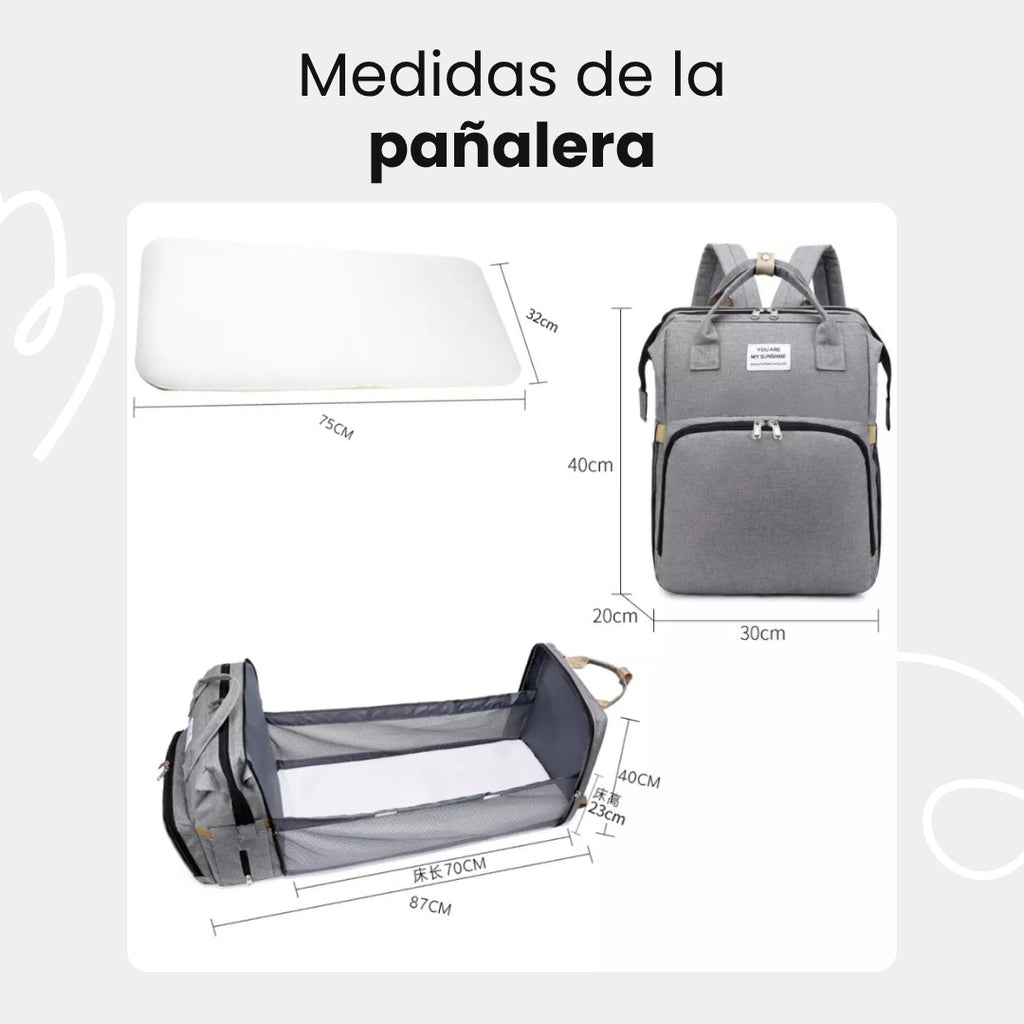 PAÑALERA CON CAMBIADOR PLEGABLE MULTIUSO