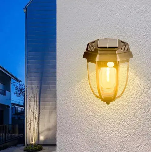Luz De Columna Solar 2 En 1 Negra